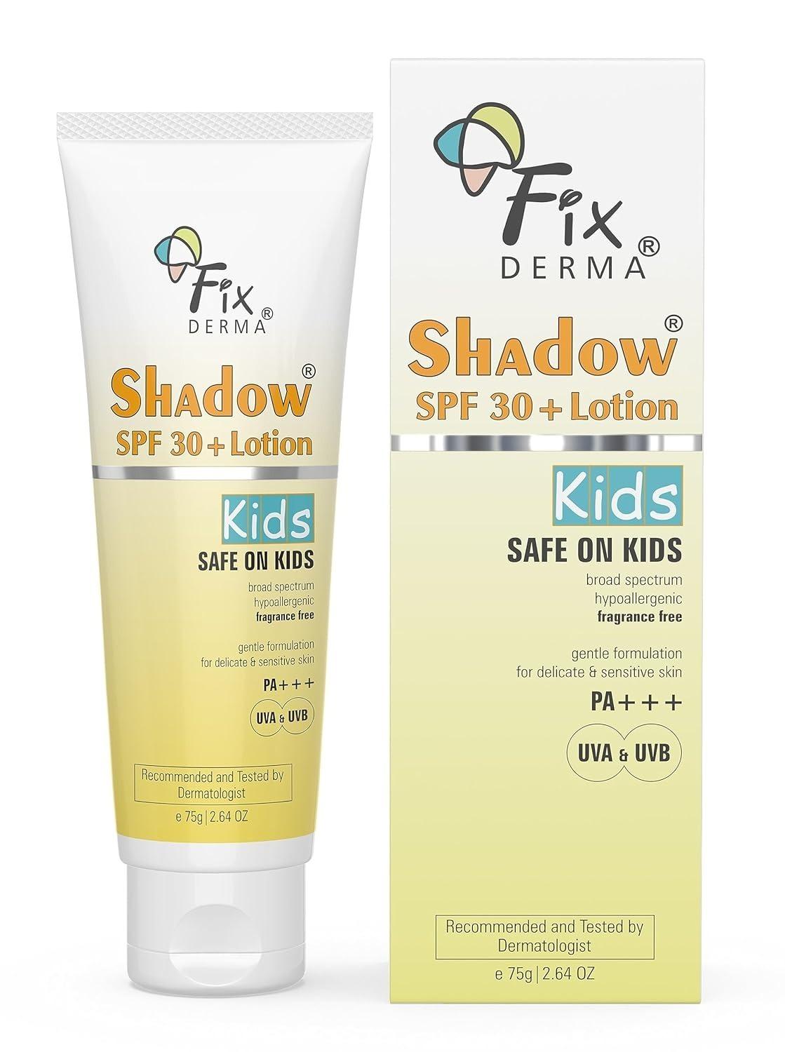 Fixderma Shadow Sunscreen Spf 30+ Lotion For Kids Pa+++ | Sunscreen For Sensitive Skin,sunscreen For Body & Face | Broad Spectrum Sunscreen For Uva & Uvb Protection,non Greasy & Water Resistant