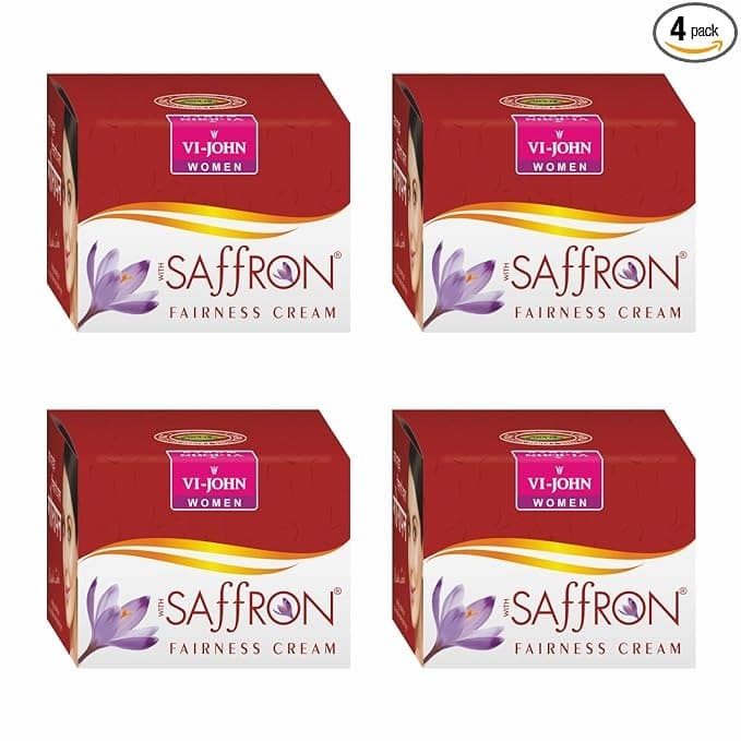Vi - John Advanced Saffron Fairness Cream For Uneven Skin Tone And Rejuvenate Skin | Chemical Free Face Cream For Radiant Glow And Dark Spots (all Type Skin) 50g, Pack Of 4