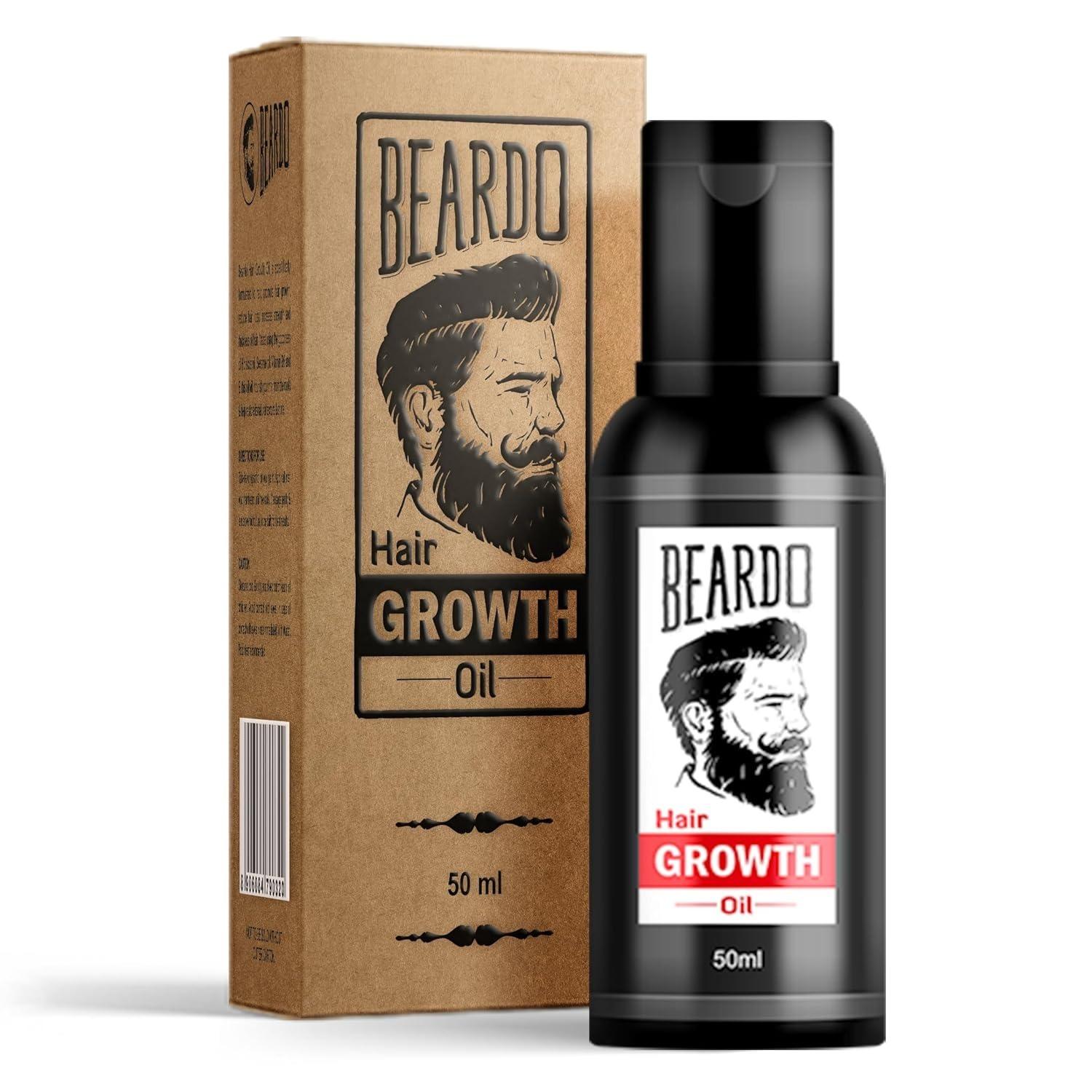 Beardo Beard & Hair Growth Oil, 50ml | Natural Hair Oil For Thicker & Longer Beard | Beard Oil For Uneven, Patchy & Fast Beard Growth | Growth Oil For Stronger & Fuller Beard Hair