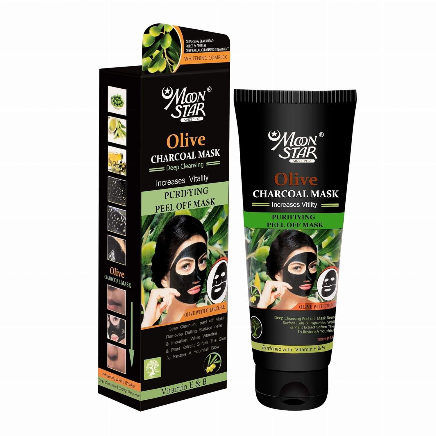 Moonstar Olive Charcoal Deep Cleansing Gel Peel Off Mask (100ml)