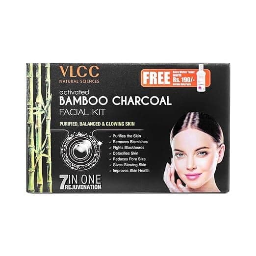 Activated Bamboo Charcoal Facial Kit With Free Rose Water Toner - 400 G