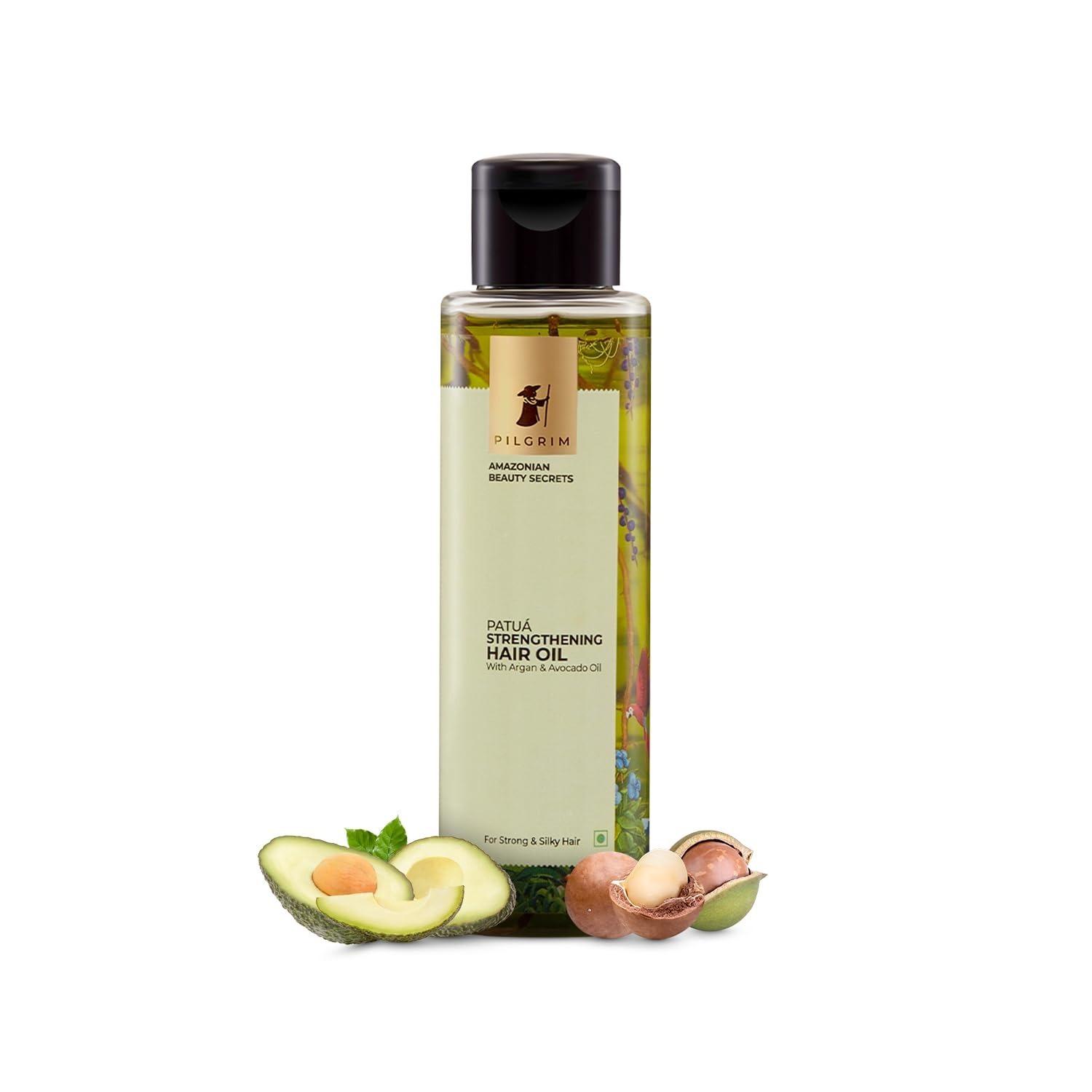 Pilgrim Amazonian Patua Strengthening Hair Oil With Argan & Avocado Oil For Strong & Silky Hair | Lightweight Oil That Nourishes & Protects For Women & Men