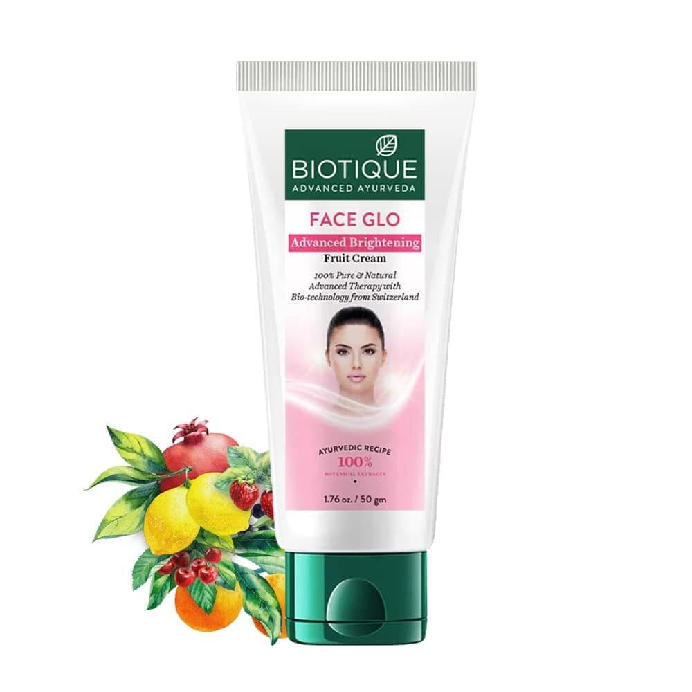 Biotique Face Glo Advance Brightening Fruit Cream | Visibly Flawless Skin | Lightens Skin Tone | 50g