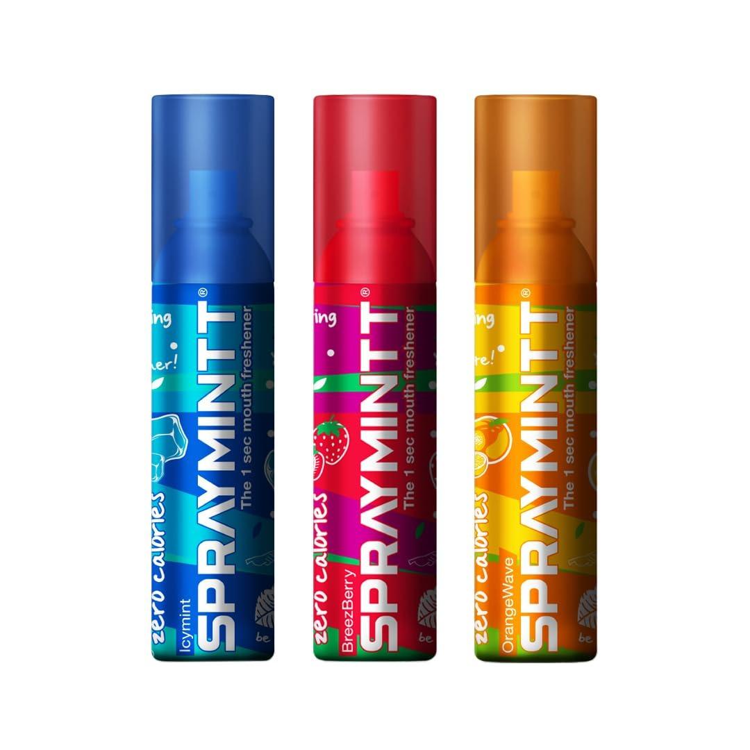 Spraymintt Mouthfreshner Combo (icymint, Breezeberry And Orangewave)