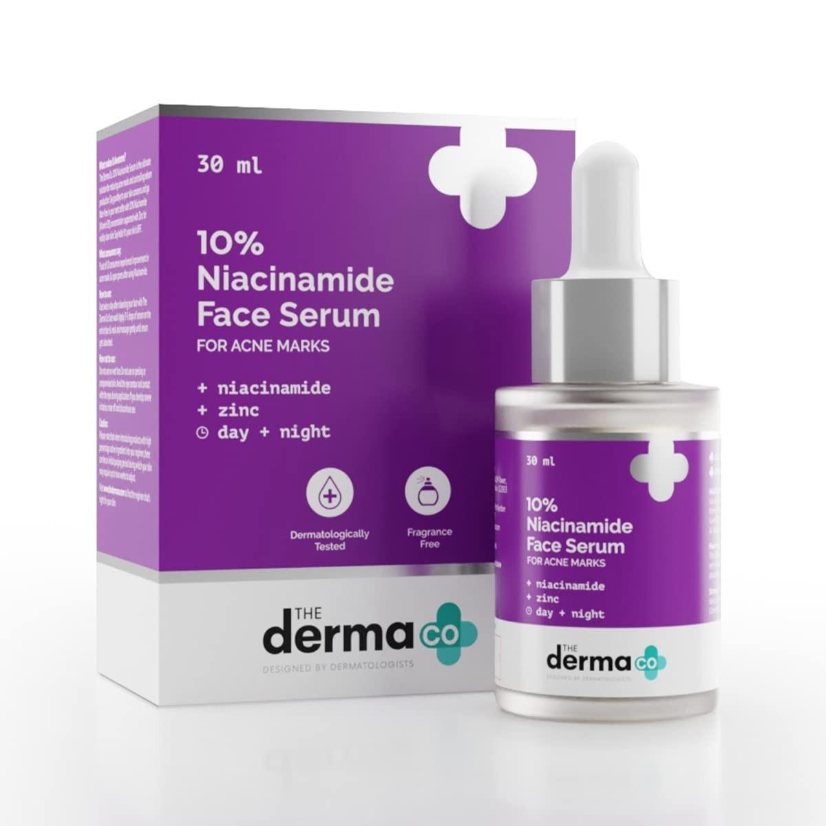 The Derma Co 10% Niacinamide Face Serum With Zinc For Acne Marks | Fades Acne Marks & Dark Spots | Controls Oil