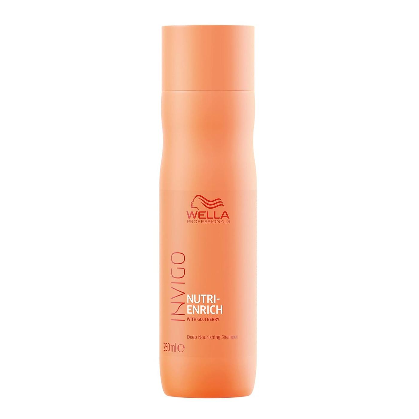 Wella Professionals Invigo Nutri-Enrich Shampoo For Damaged Hair | 250 Ml | Nourishing, Hydrating Hair Cleanser For Dry Hair | With Goji Berry Nutrients