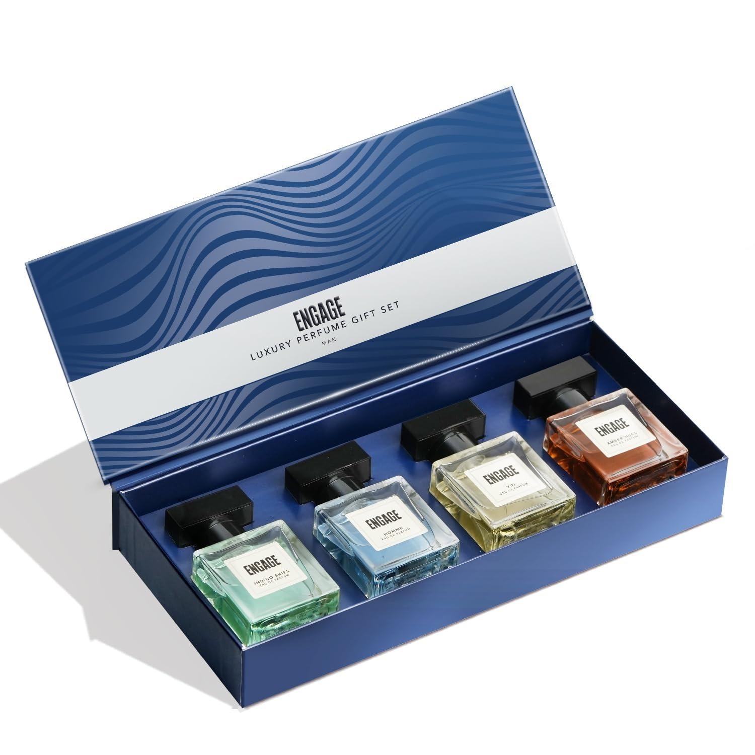 Engage Luxury Perfume Gift Pack For Men, Travel Sized, Assorted Pack, Ideal Birthday Gift, 100ml (25ml X 4)