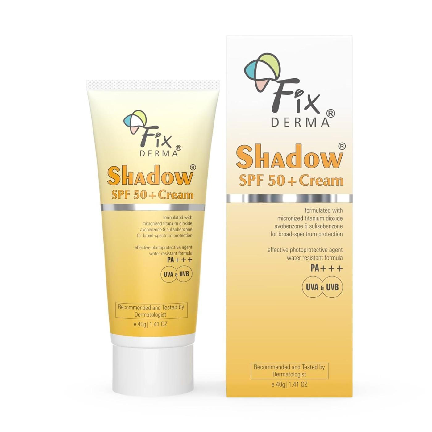 Fixderma Shadow Sunscreen Spf 50+ Cream | Sunscreen For Dry Skin | Sunscreen For Uva & Uvb Protection | Non Greasy & Water Resistant