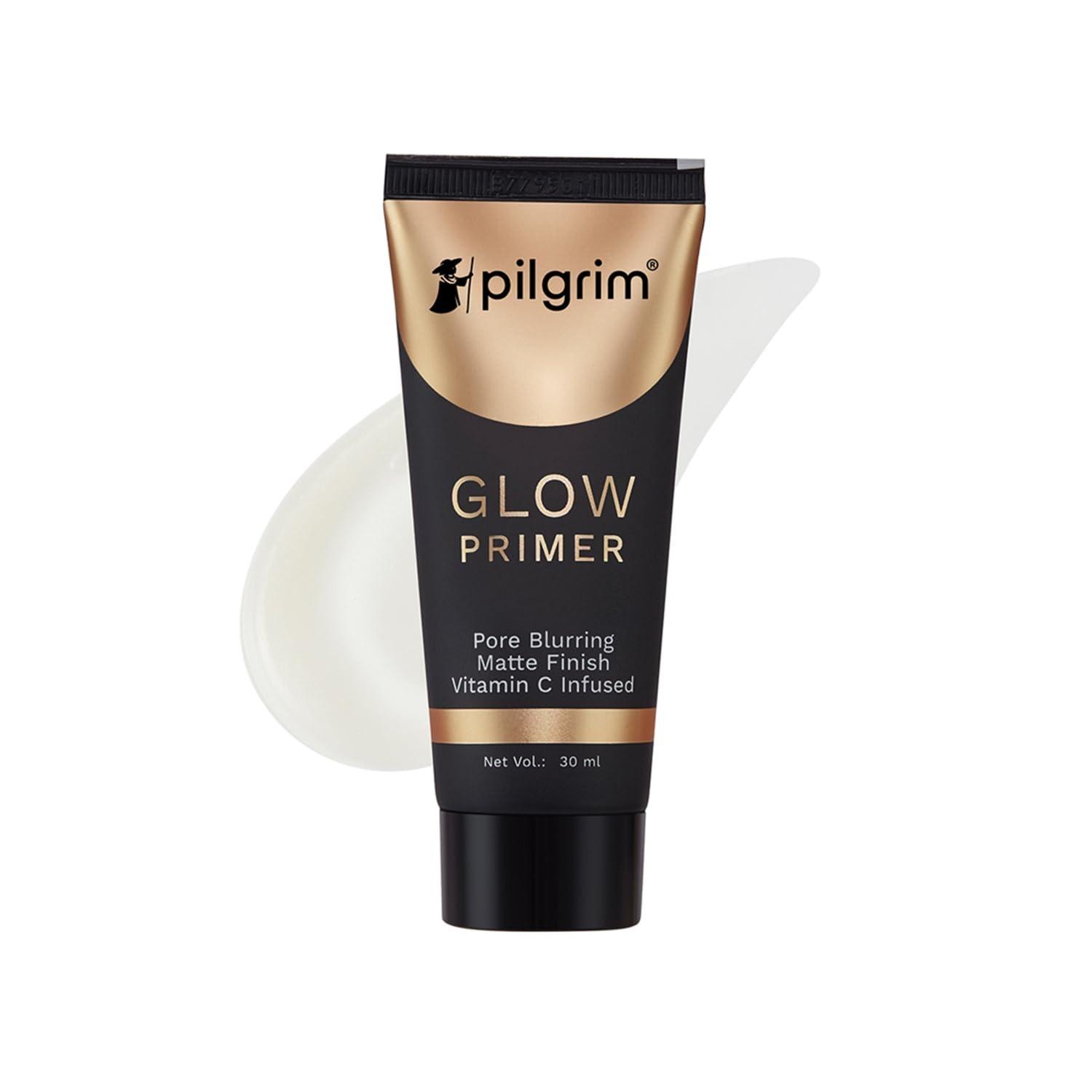 Pilgrim Glow Primer Lightweight Gel Based Velvety Matte Finish, Blurs Pores, Vit C+e Infused