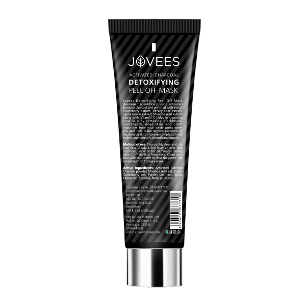 Jovees Activated Charcoal Detoxifying Peel Off Mask With Bamboo Charcoal & Moringa Seeds 100g