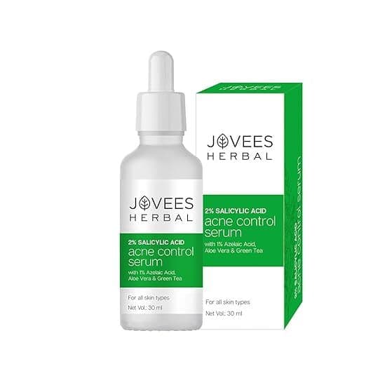 Jovees Herbal 2% Salicylic Acid Acne Control Serum With 1% Azelaic Acid Aloe Vera & Green Tea 30ml