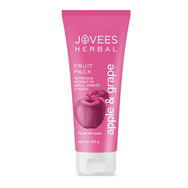 Jovees Herbal Apple & Grape Fruit Pack | With Apple, Apricot & Peach Extracts | For Uneven Skin Tone