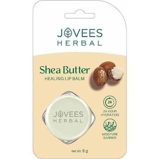 Jovees Herbal Shea Butter Healing Lip Balm | 24 Hour Hydration Gives Soft And Supple Lips 8g