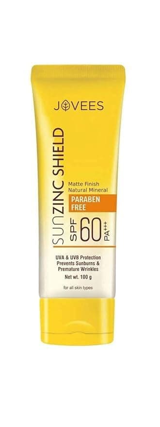 Jovees Herbal Sun Zinc Shield Spf 60 Broad Spectrum Pa+++ Uva/Uvb Protection 100g