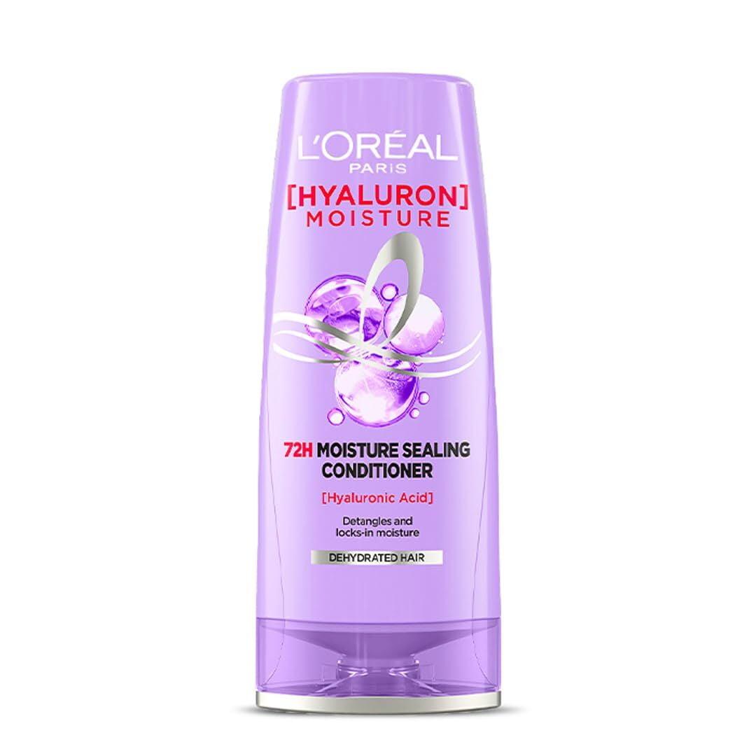 L'oreal Paris Moisture Sealing Conditioner, With Hyaluronic Acid, For Dry & Dehydrated Hair, Adds Shine & Bounce, Hyaluron Moisture 72h, 180ml