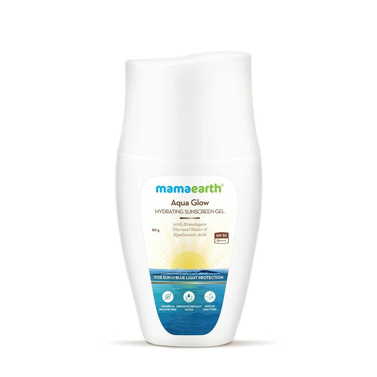 Mamaearth Aqua Glow Hydrating Sunscreen Gel Spf 50 Pa++++, 50 Gm
