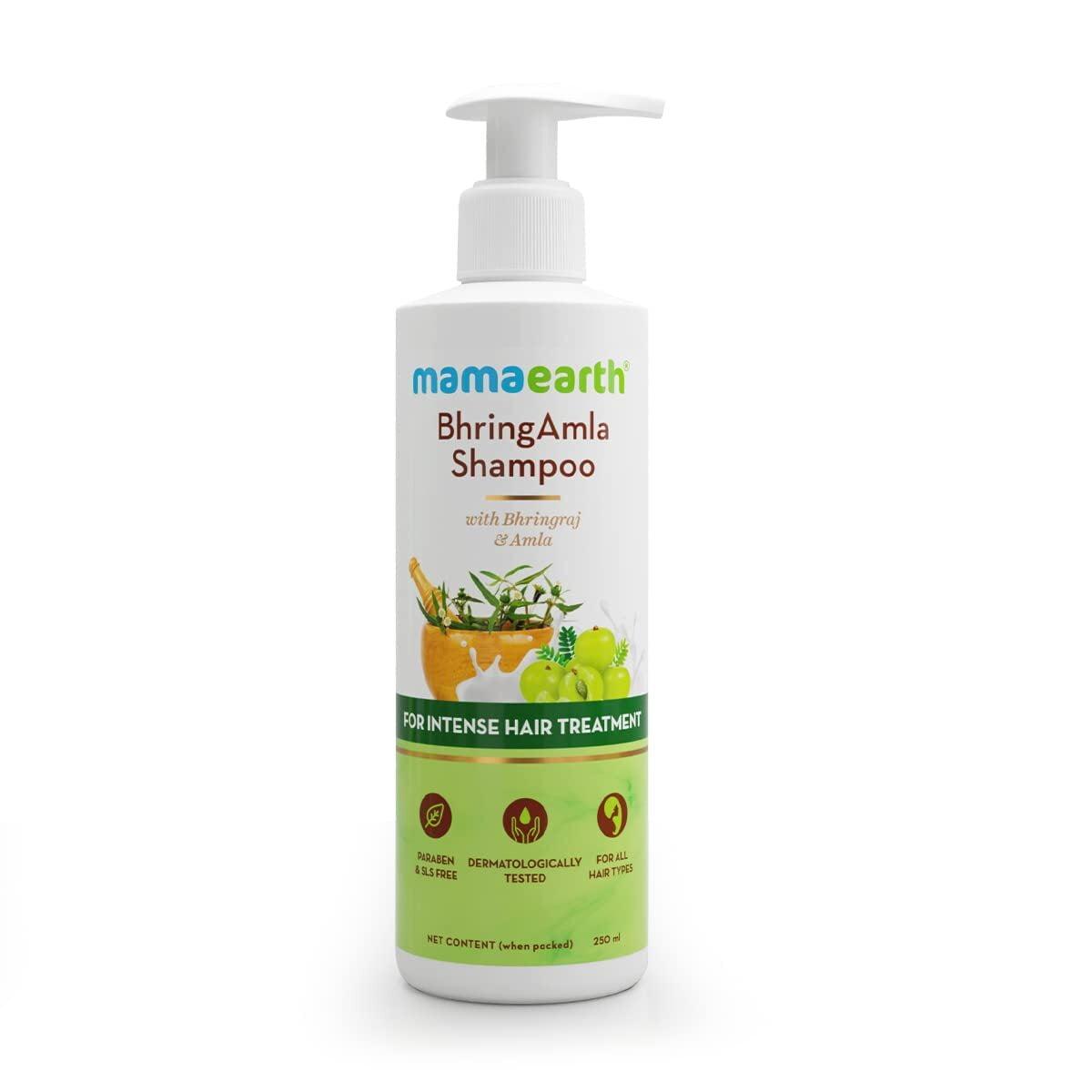Mamaearth Bhringamla Shampoo For Dry & Frizzy Hair With Bhringraj & Amla For Intense Hair Treatment – 250 Ml