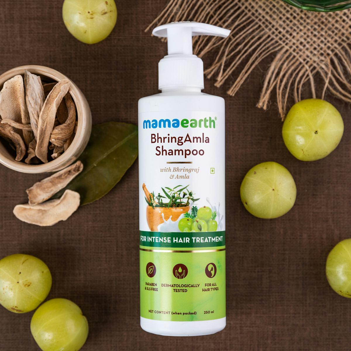 Mamaearth Bhringamla Shampoo With Bhringraj And Amla For Intense Hair Treatment, 250 Ml