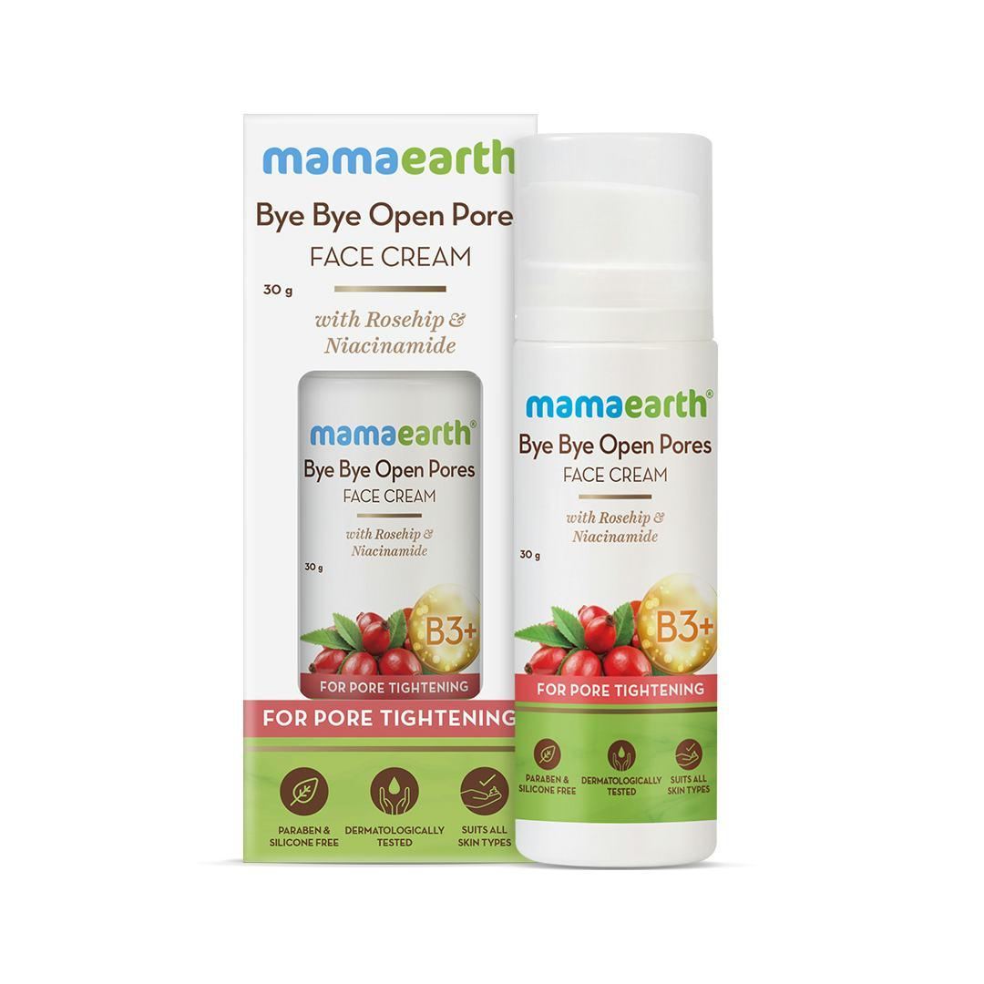Mamaearth Bye Bye Open Pores Face Cream With Rosehip & Niacinamide For Pore Tightening 30 G