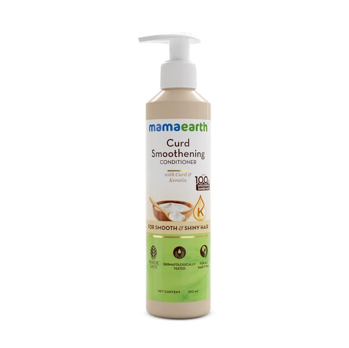 Mamaearth Curd Smoothening Conditioner For Women And Men; With Curd & Keratin For Smooth & Shiny Hair- 250 Ml; Nourishes Dry Hair & Controls Frizz