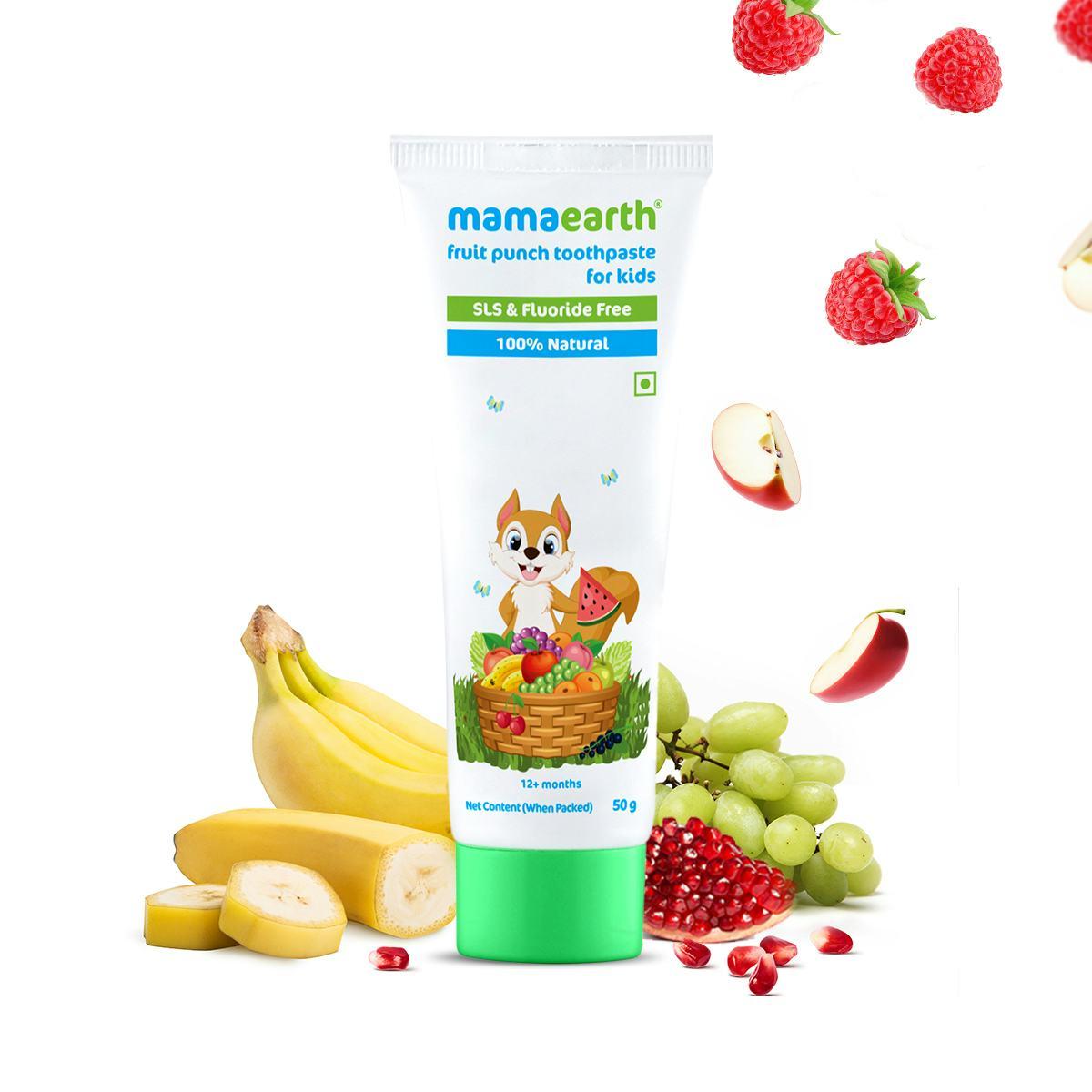 Mamaearth Fruit Punch Toothpaste, 50g | Promotes Healthy Teeth & Gums | Safe, If Swallowed