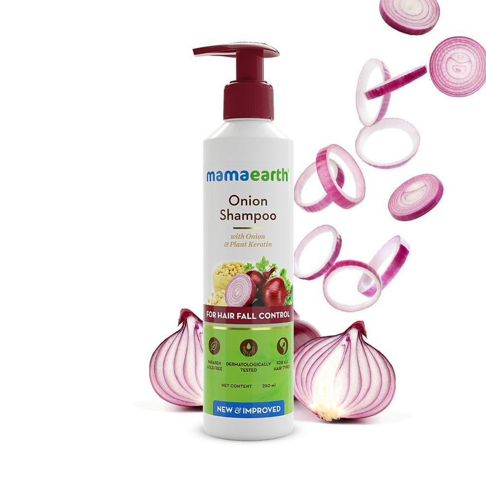 Mamaearth Onion Shampoo With Onion And Plant Keratin For Hair Fall Control, 250ml