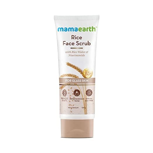 Mamaearth Rice Face Scrub For Glowing Skin, With Rice Water & Niacinamide For Glass Skin, 100 Gm