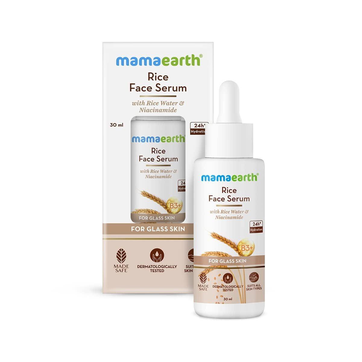 Mamaearth Rice Face Serum For Glowing Skin With Rice Water & Niacinamide For Glass Skin - 30 Ml