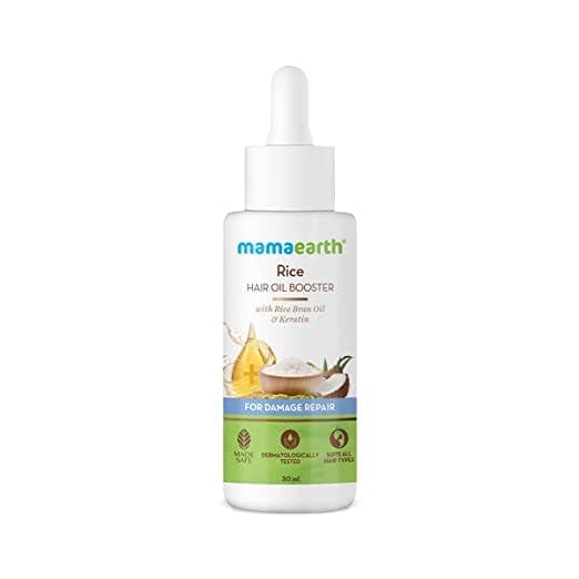 Mamaearth Rice Hair Oil Booster With Rice Bran Oil & Keratin For Damage Repair, 30 Ml
