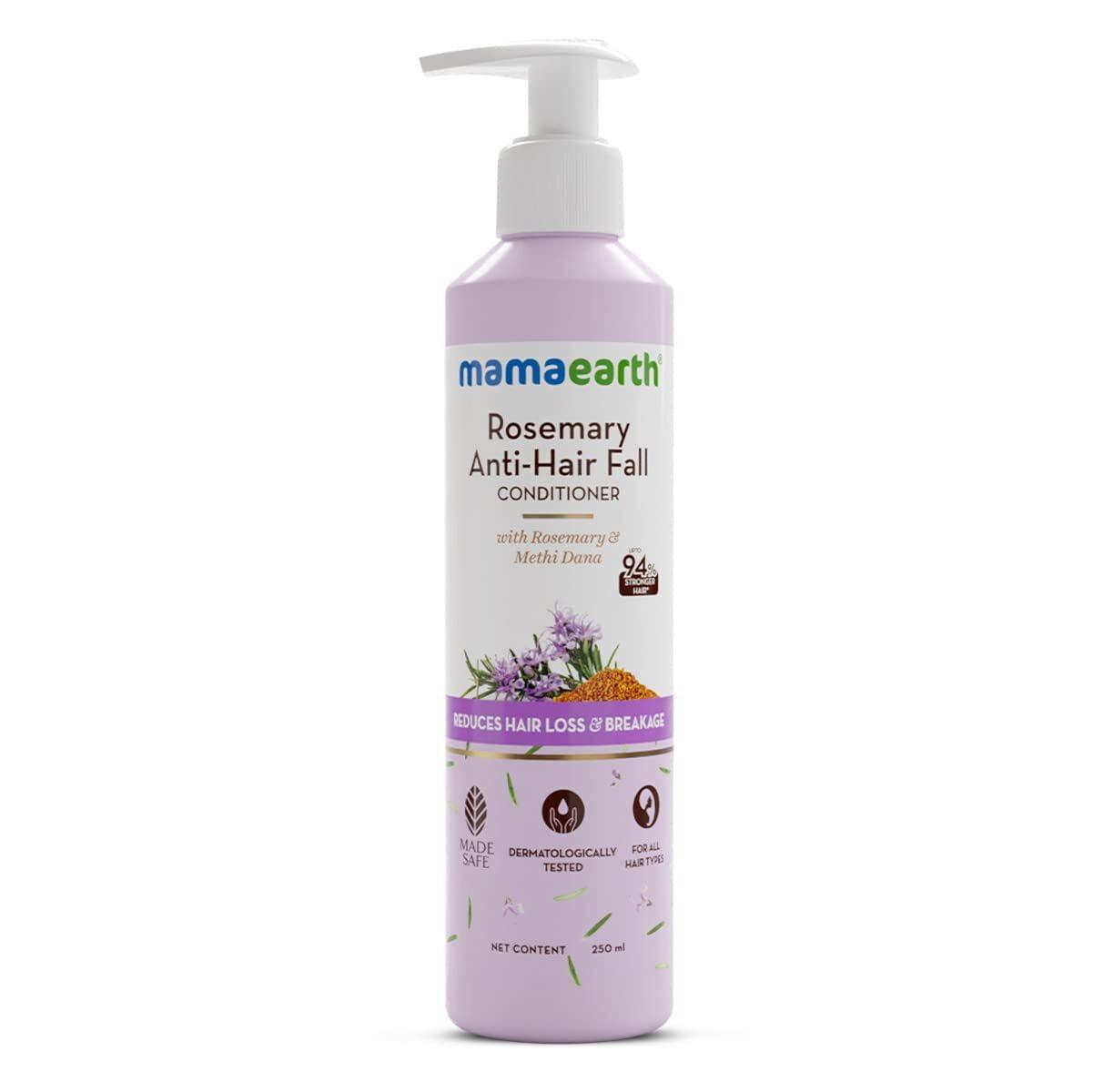 Mamaearth Rosemary Anti Hair Fall Conditioner With Rosemary & Methi Dana For Reducing Hair Loss & Breakage - 250 Ml | Up To 94% Stronger Hair* | Up To 93% Less Hair Fall* | For Men & Women