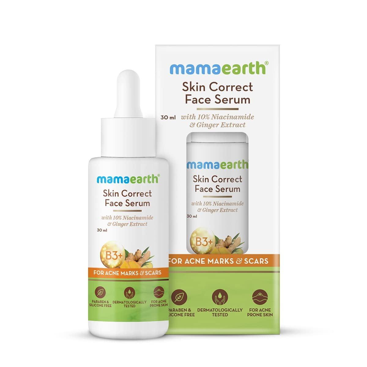 Mamaearth Skin Correct Face Serum With Niacinamide & Ginger Extract For Acne Marks & Scars, 30ml