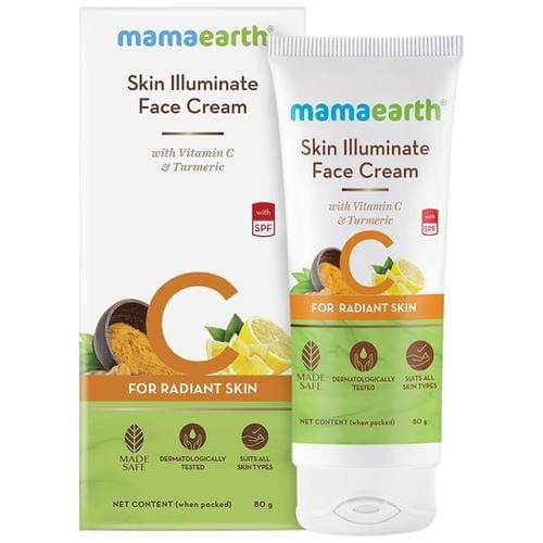 Mamaearth Skin Illuminate Face Cream - With Vitamin C & Turmeric, 80 Gm
