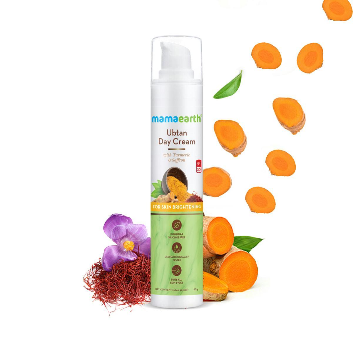 Mamaearth Ubtan Day Cream With Turmeric & Saffron For Skin Brightening 50 G