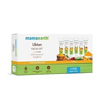 Mamaearth Ubtan Facial Kit With Turmeric & Saffron For Glowing Skin, 60 Gm