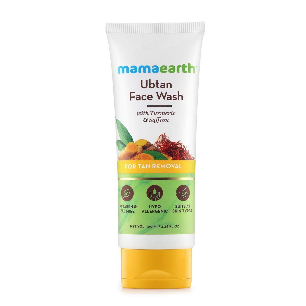 Mamaearth Ubtan Natural Face Wash With Turmeric & Saffron For Tan Removal And Skin Brightning 100 Ml