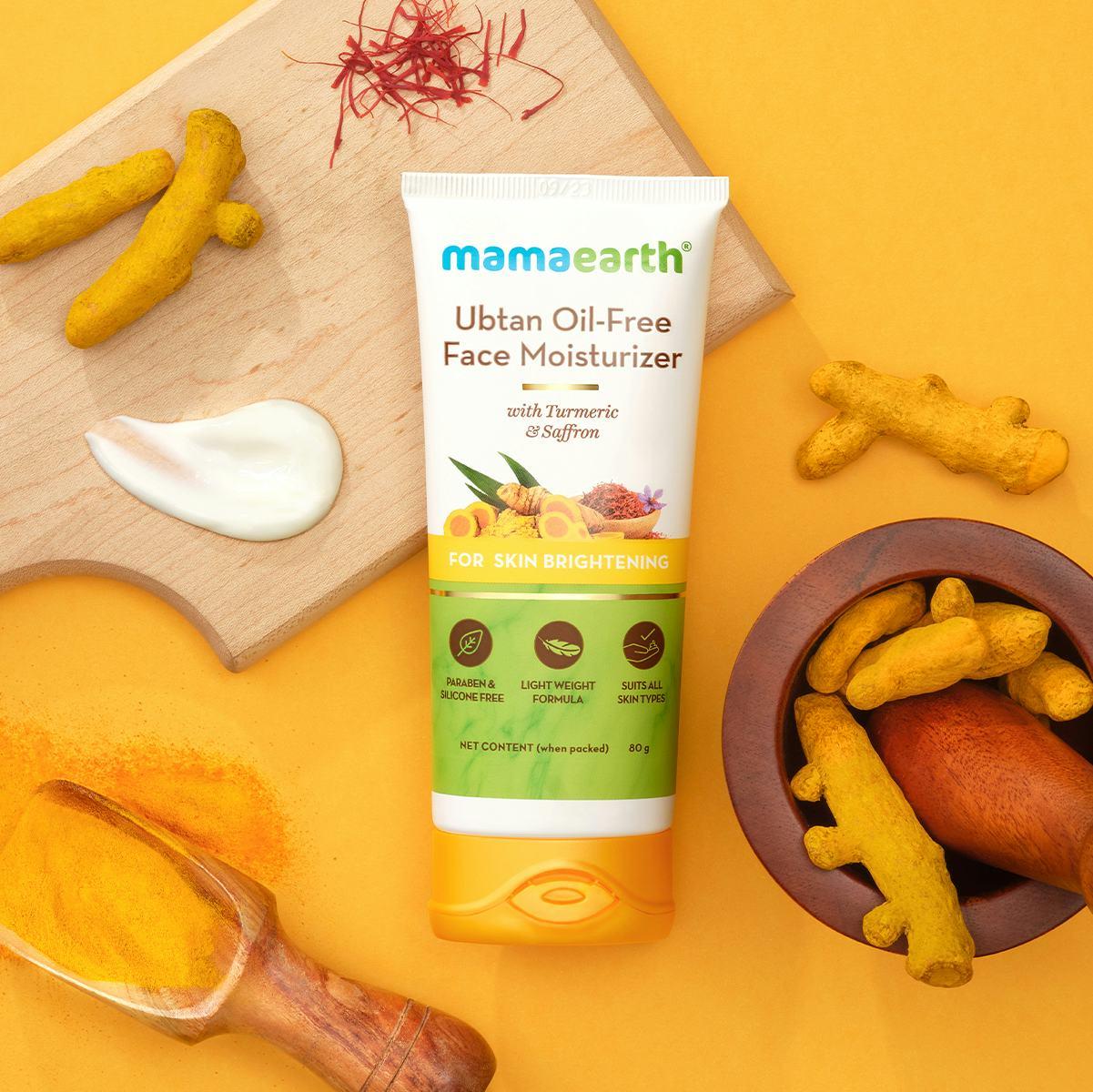 Mamaearth Ubtan Oil-Free Face Moisturizer For Skin Brightening - 80 Ml