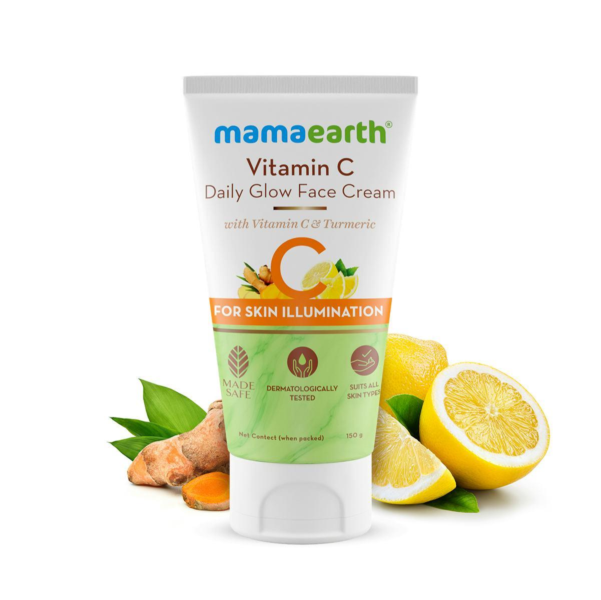Mamaearth Vitamin C Daily Glow Face Cream With Vitamin C & Turmeric For Skin Illumination - 50 G