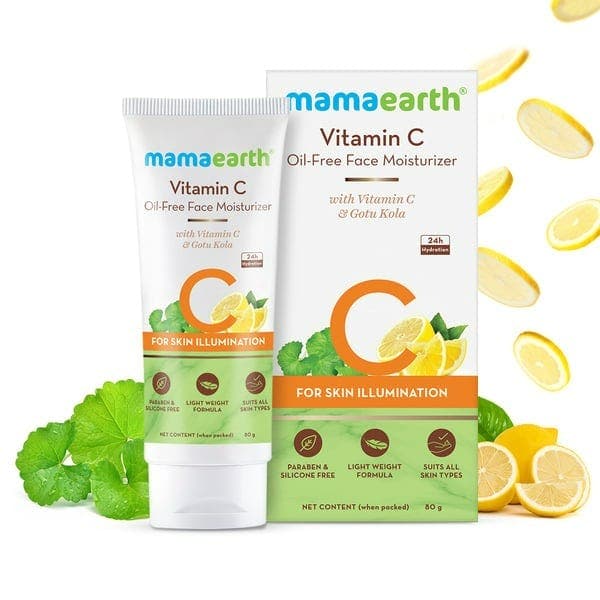 Mamaearth Vitamin C Oil-Free Moisturizer For Face With Vitamin C And Gotu Kola For Skin Illumination - 80 Ml