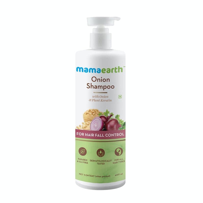 Mamearth Onion Shampoo For Hair Growth And Hair Fall Control, 400 Ml