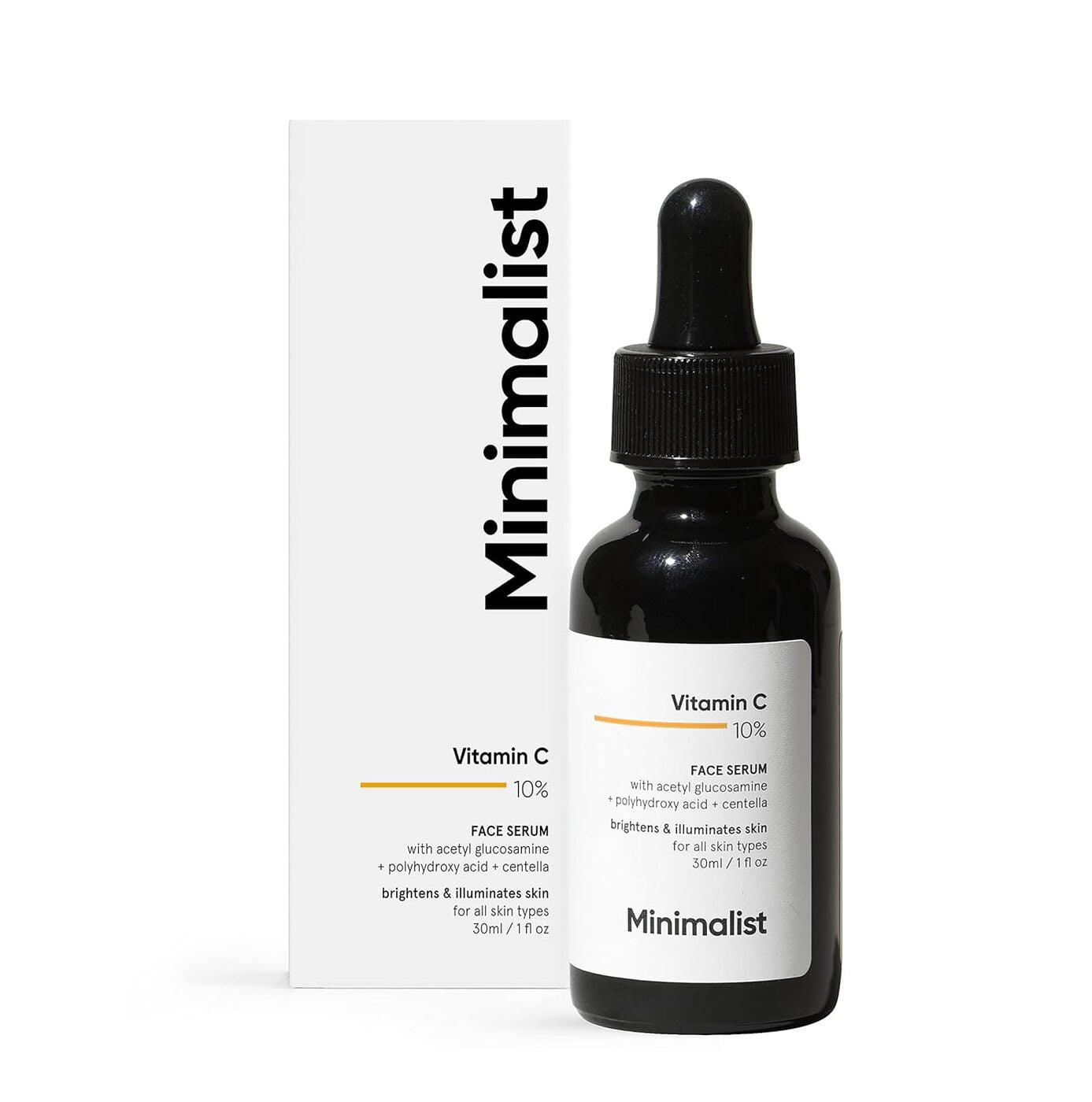 Minimalist 10% Vitamin C Face Serum For Glowing Skin (beginner Friendly Potent Vitamin C Formula) | Highly Stable & Effective Skin Brightening Vit C Serum | Non Irritating | 30 Ml