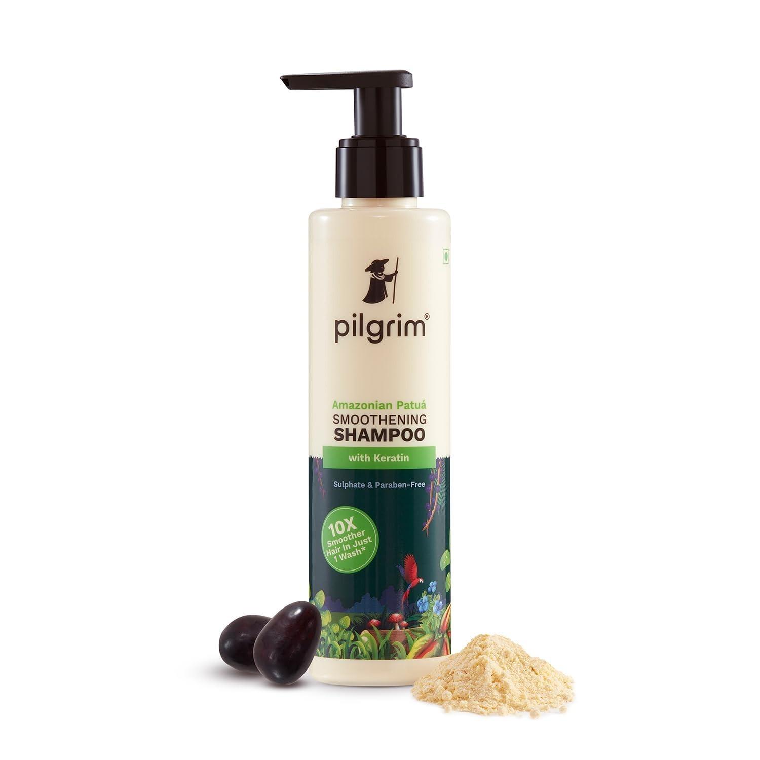 Pilgrim Patua & Keratin Hair Smoothening Shampoo For Dry & Frizzy Hair | Sulphate & Paraben Free Shampoo For Women & Men | Shampoo For Hair Smoothening & Healthy Scalp |