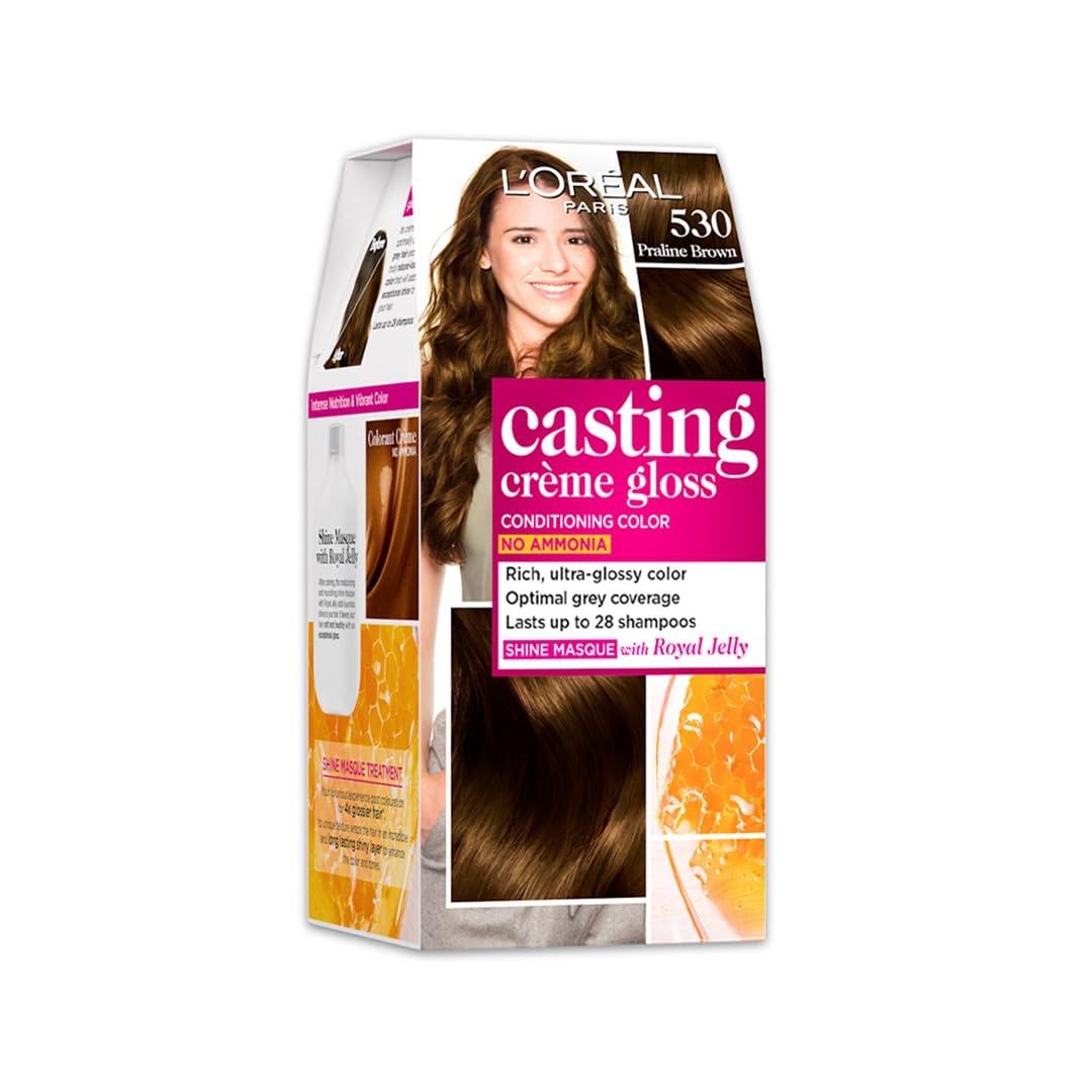 L'oreal Paris Casting Creme Gloss Hair Color , 87.5g+72ml-Praline Brown 530