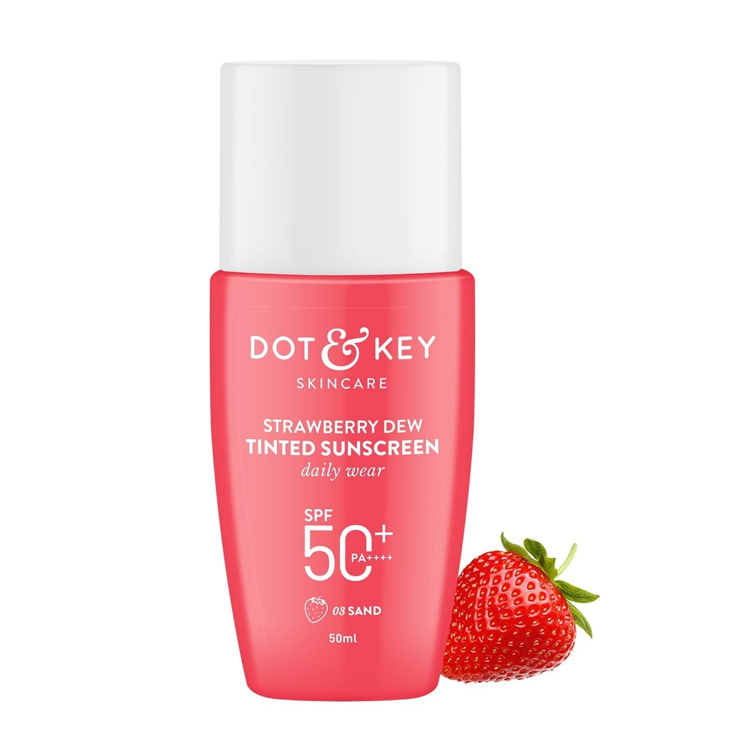 Dot & Key Strawberry Dew Tinted Sunscreen Spf 50+ Pa++++ | Protection Against Ua/Ub | Broad Spectrum, Water & Sweat Resistant | For All Skin Types | 50ml