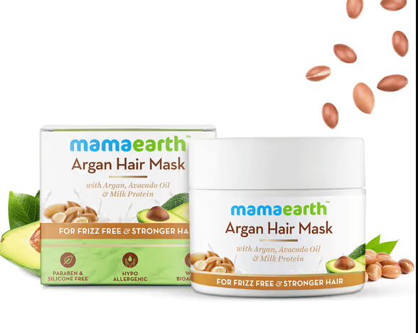 Mamaearth Argan Hair Mask With Argan, Avocado Oil, And Milk Protein For Frizz-Free And Stronger Hair-200ml