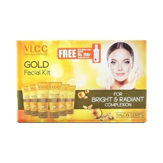 Vlcc Gold Facial Kit With Free Rose Water Toner - 300 G + 100 Ml