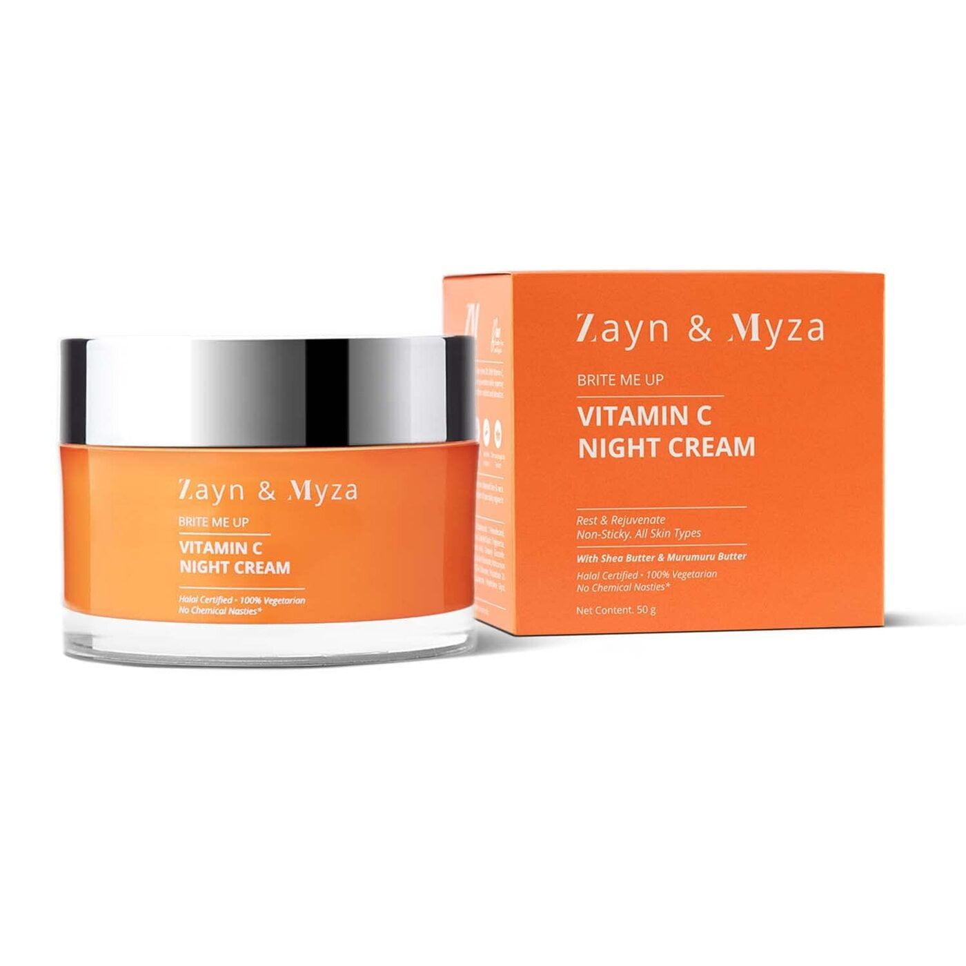 Zm Vitamin C Night Cream | Brightening Cream For Rejuvenated & Glowing Skin | Fades Dark Spots | For All Skin Types | Sls & Paraben Free - 50gm